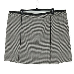 Lane Bryant Skirt Plus Size 28 Black White Houndstooth Pleats Knee Length Career